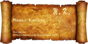 Maasz Karina névjegykártya